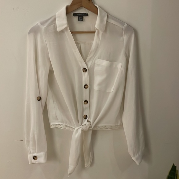 Primark Button Down Tie Shirt - Picture 3 of 4